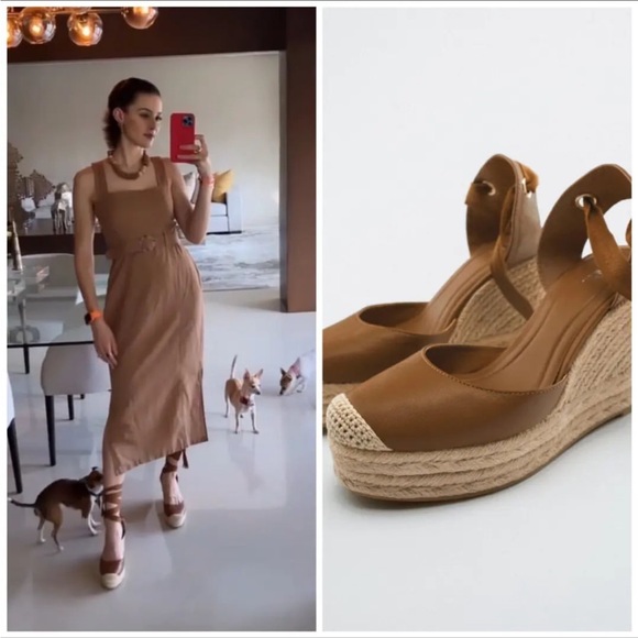 Zara lace up wedge sandals - Picture 4 of 15